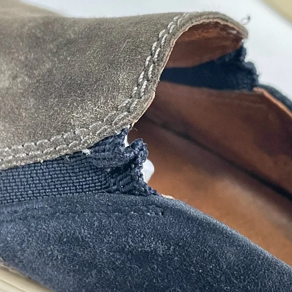 Frye ‘Gemma’ Suede Cap Toe Slip On Loafers in Charcoal Gray & Navy Blue Size 7.5 - Picture 11 of 11